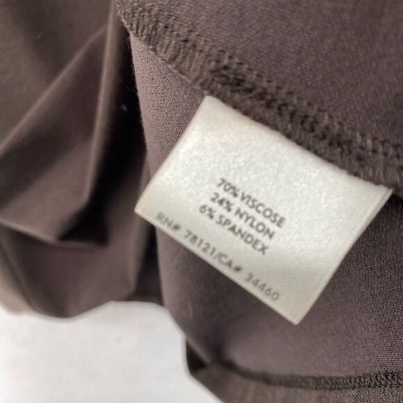 EILEEN FISHER Tank Top L Washable Stretch Crepe Cami Cross Back Shell Brown USA - Picture 7 of 11